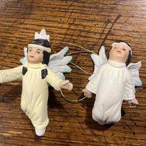 1994 VTG Native American Angels Christmas Ornaments set of 2 House of Lloyds